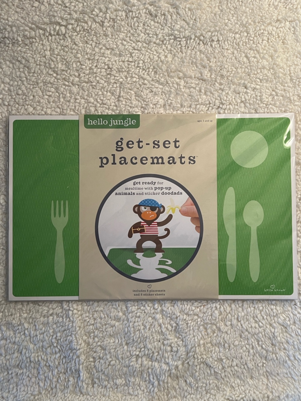 Hello Hanna "Hello Jungle" Get-Set Animal Pop-Up Placemats